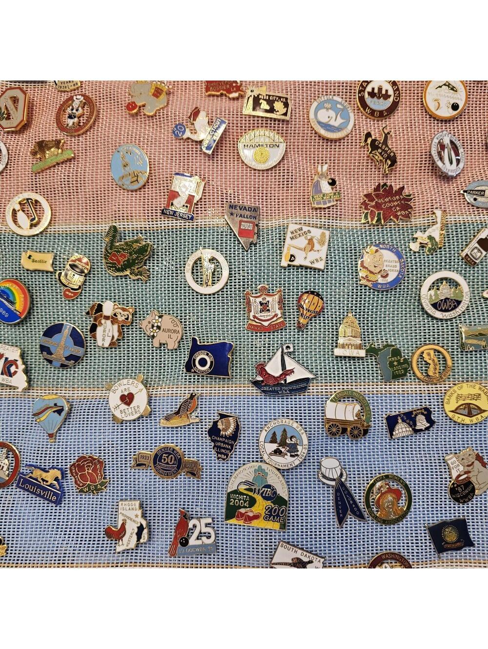 Vintage WBL Bowling Lapel Pin Collection 1987–2007 | 250+ Pins | Hartford Bag - Picture 12 of 15